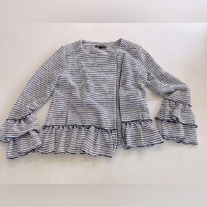 Like New Navy and White Banana Republic Zipped Blazer Size 4